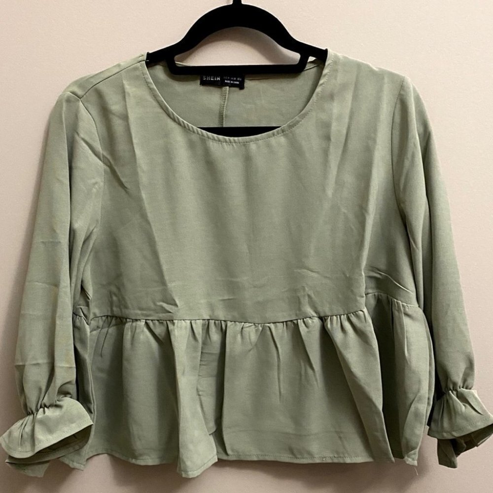 Shein Ruffled Cropped Blouse - Picture 3 of 3